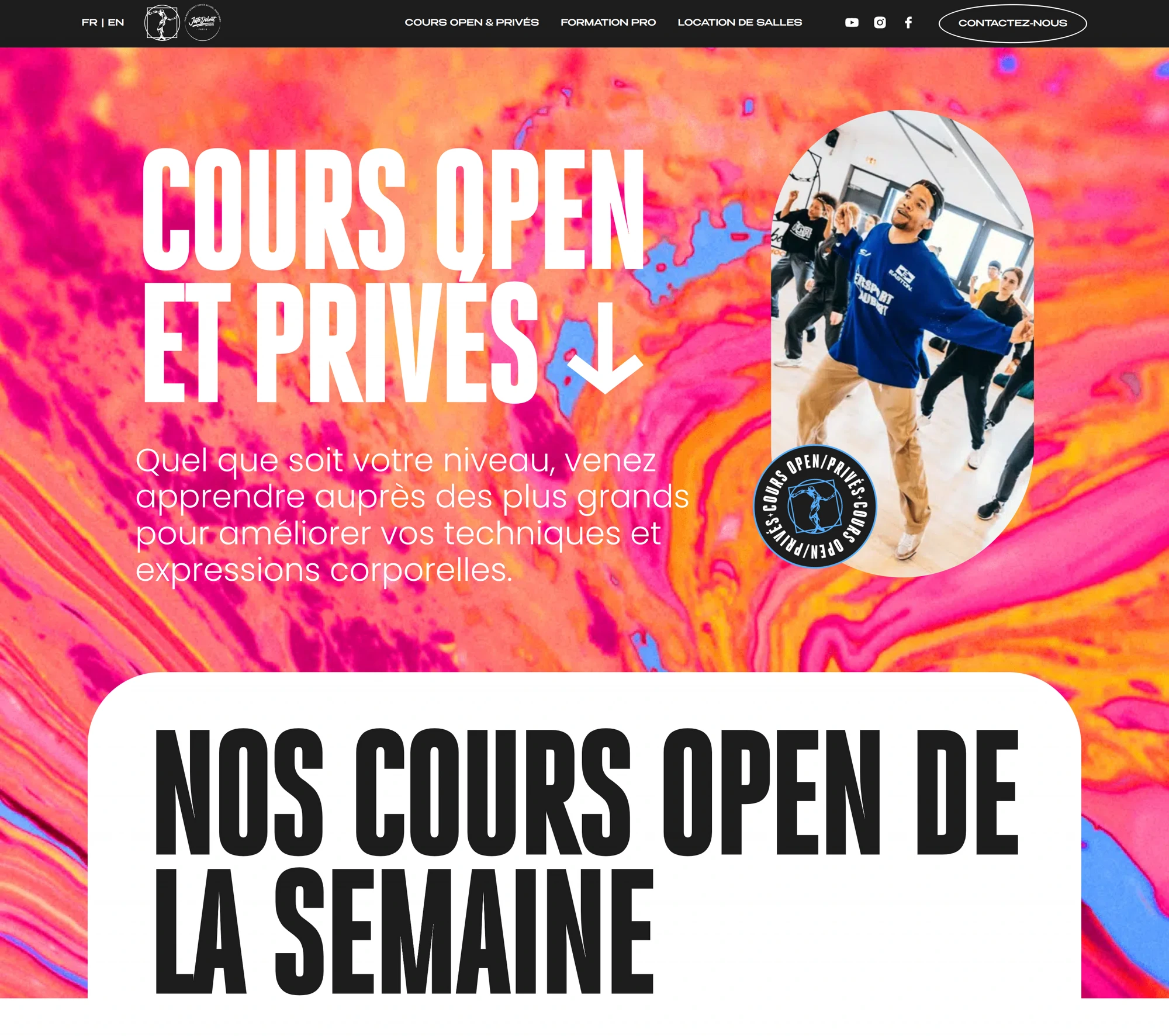 Cours open & privés — la semaine