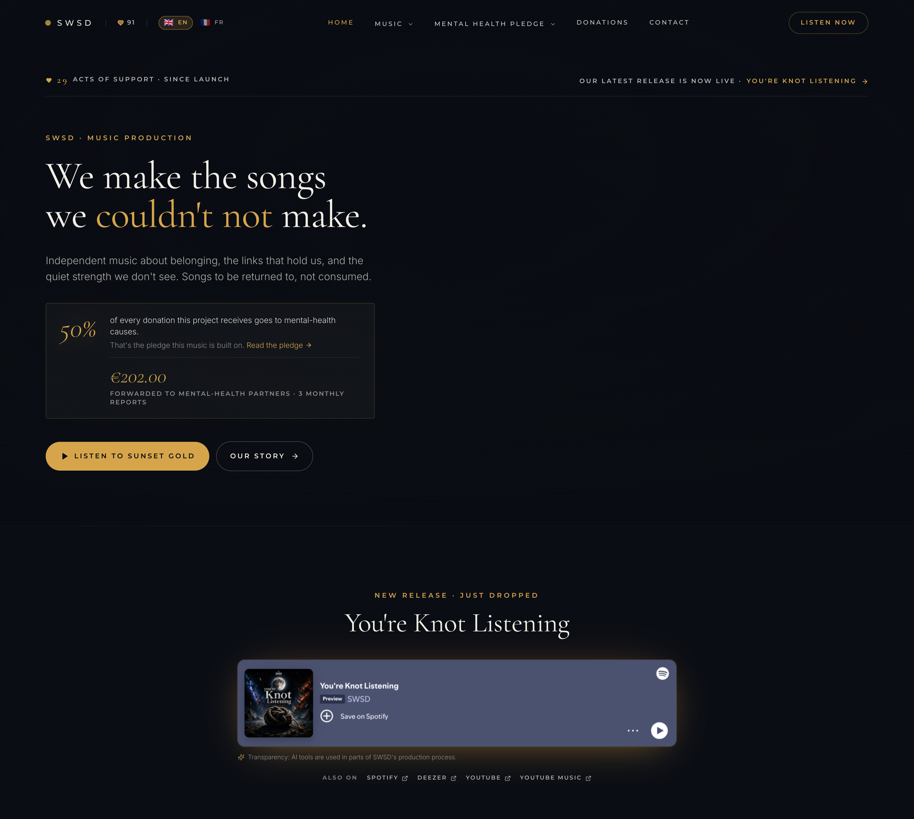 SWSD Music Production — full homepage